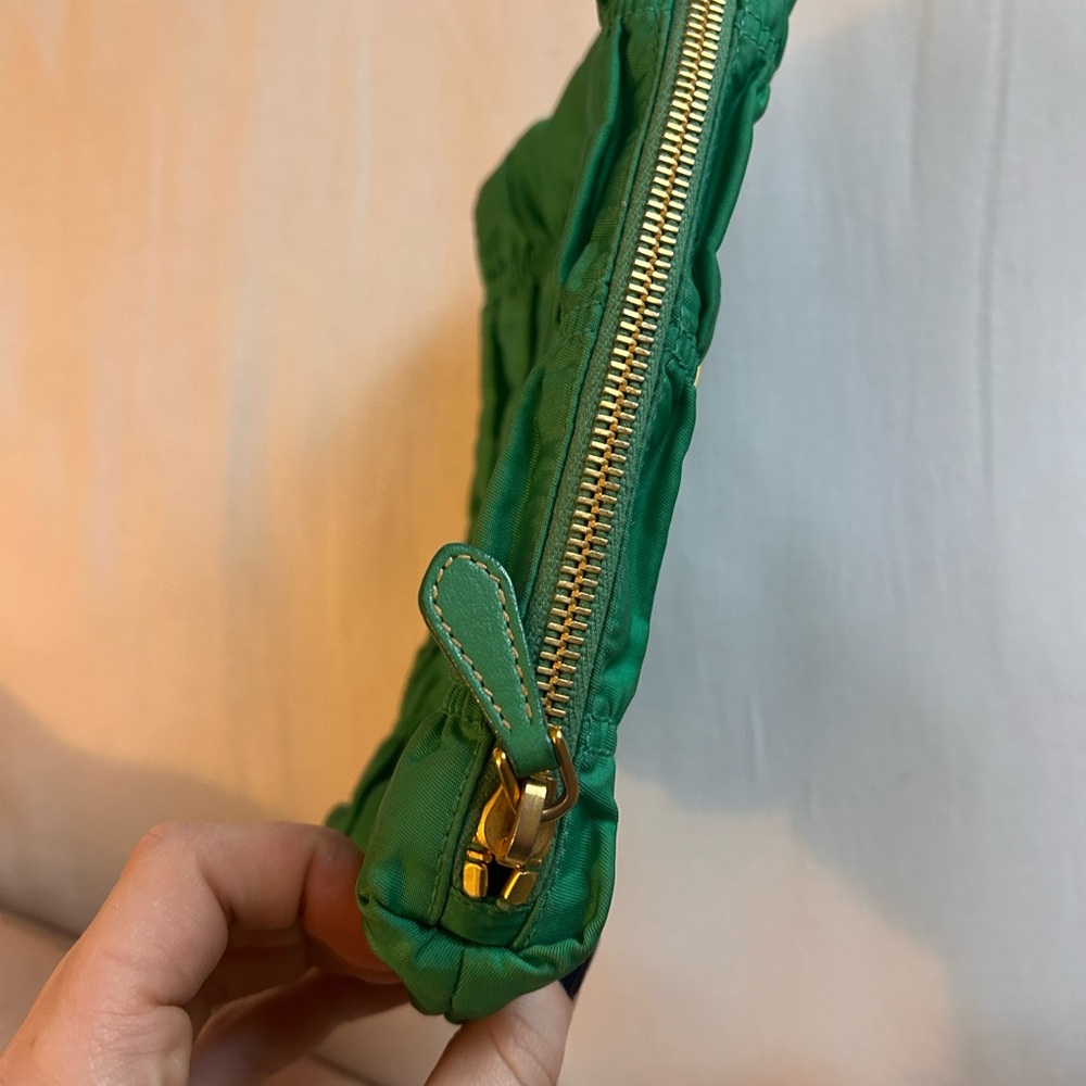 Prada Tessuto Gaufre Cosmetic Pouch Nylon Green - Picture 3 of 10